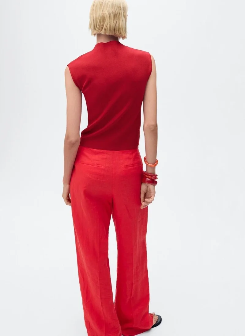 MANGO Perkins-neck knitted top