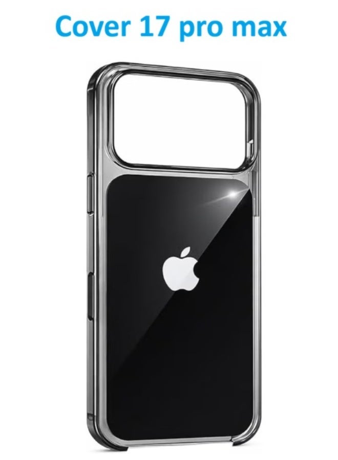 Colored transparent protective case for iPhone 17 Pro Max, compatible with MagSafe, lightweight mobile phone protective case, compatible with wireless charging, with a soft glossy finish, anti-yellowing - black - Image 1