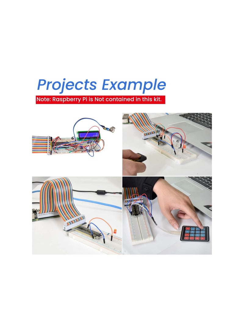 RFID Sensor Starter Kit for Raspberry Pi 4 3B 2B B+, with Tutorials C Language Python Java Code for Adults Teens Programming, GPIO Breakout, LCD Display, Breadboard Solderless