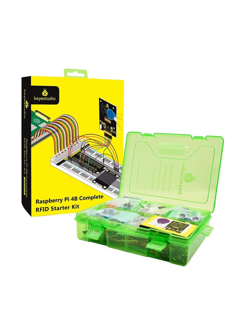 RFID Sensor Starter Kit for Raspberry Pi 4 3B 2B B+, with Tutorials C Language Python Java Code for Adults Teens Programming, GPIO Breakout, LCD Display, Breadboard Solderless