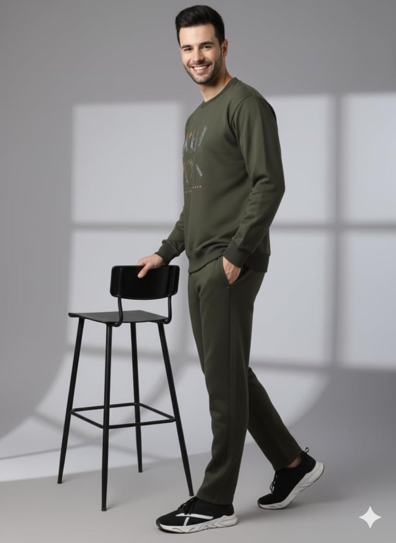 Mack Jonney Graphic Print Track Suit for men | Co-ord Set | Warm Fleece Tracksuit Set | Full Sleeve Sweatshirt-M4817 - Image 4