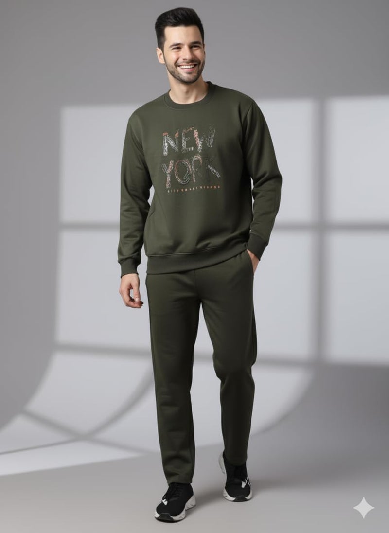 Mack Jonney Graphic Print Track Suit for men | Co-ord Set | Warm Fleece Tracksuit Set | Full Sleeve Sweatshirt-M4817 - Image 2