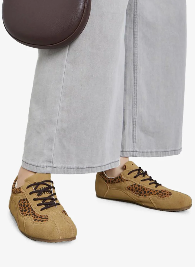 Styli Active Women Brown Leopard Print Sneakers