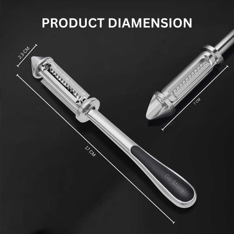 GO Store Stainless Steel Peeler for Vegetables and Fruits, 3 in 1 Multifunctional Julienne Peeler for Kitchen, Versatile Vegetable Peelers for Salad Preparation, Durable Vegetable Peeler - Image 3