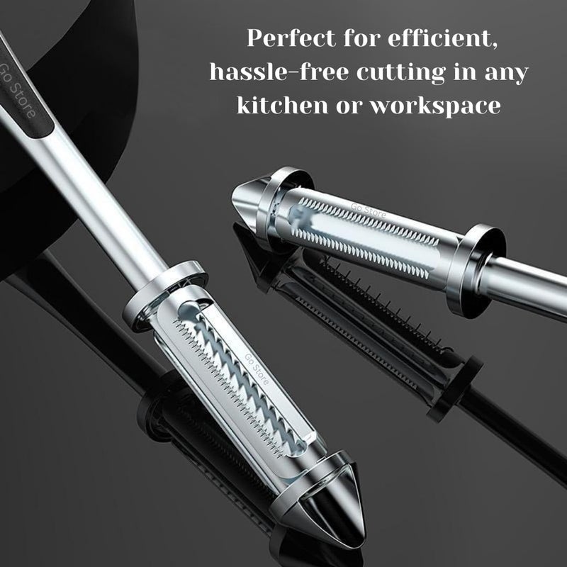 GO Store Stainless Steel Peeler for Vegetables and Fruits, 3 in 1 Multifunctional Julienne Peeler for Kitchen, Versatile Vegetable Peelers for Salad Preparation, Durable Vegetable Peeler - Image 4