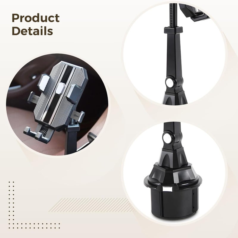Cup Holder Car Phone Stand, Auto Adjustable Phone Holder for Center Consoles, Abs Compatible with Easy Viewing Navigation - Image 1