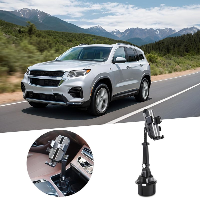 Cup Holder Car Phone Stand, Auto Adjustable Phone Holder for Center Consoles, Abs Compatible with Easy Viewing Navigation - Image 2