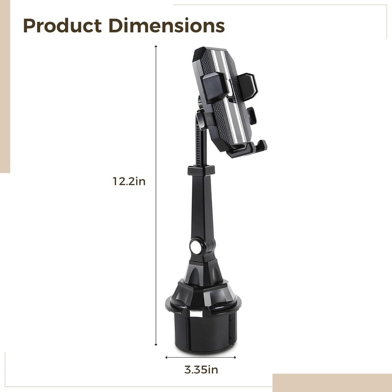 Cup Holder Car Phone Stand, Auto Adjustable Phone Holder for Center Consoles, Abs Compatible with Easy Viewing Navigation - Image 3