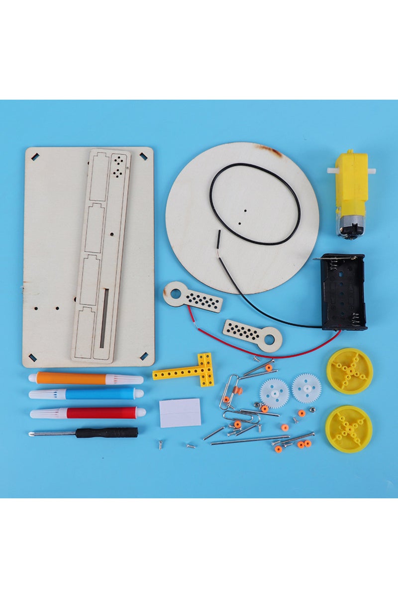 Opp DIY Creative wooden electric plotter Drawing Robot STEM Kids Model Automatic Painting Science E