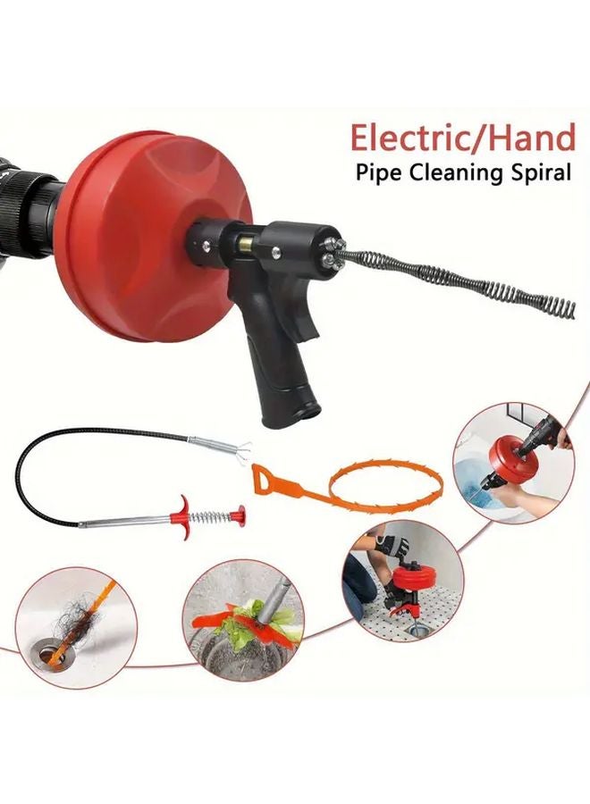 196.85 Inch Manual Drain Cleaner Spring Heavy Duty Pipe Snake For Kitchen Bathroom Shower Clogs - Image 4