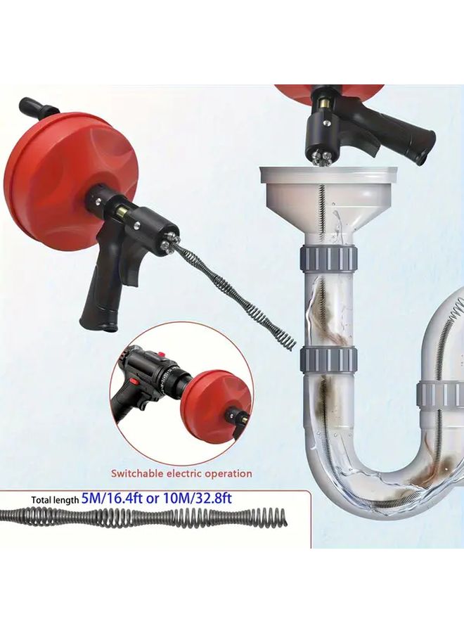 196.85 Inch Manual Drain Cleaner Spring Heavy Duty Pipe Snake For Kitchen Bathroom Shower Clogs - Image 2