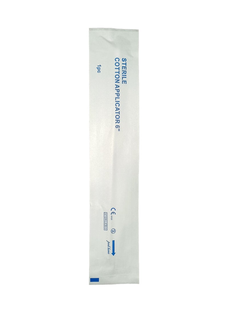 King Mariot Pack of 10 Sterile Cotton Applicator 6 inch | Single-Use Wooden Stick with Firmly Wound Cotton Bud for Medical and Beauty Applications  - Image 4