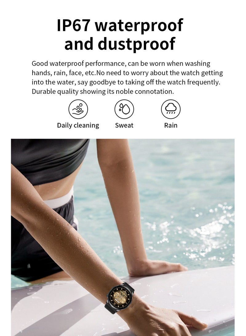 RollsTimi  Men's SmartWatch, 1.43-inch AMOLED Screen, TWS Organizer, IP67 Waterproof And Dustproof, Health Monitoring, 100+ Sports Modes, Large Capacity Battery, Smart Sports Watch, T98 Tape Black - Image 5