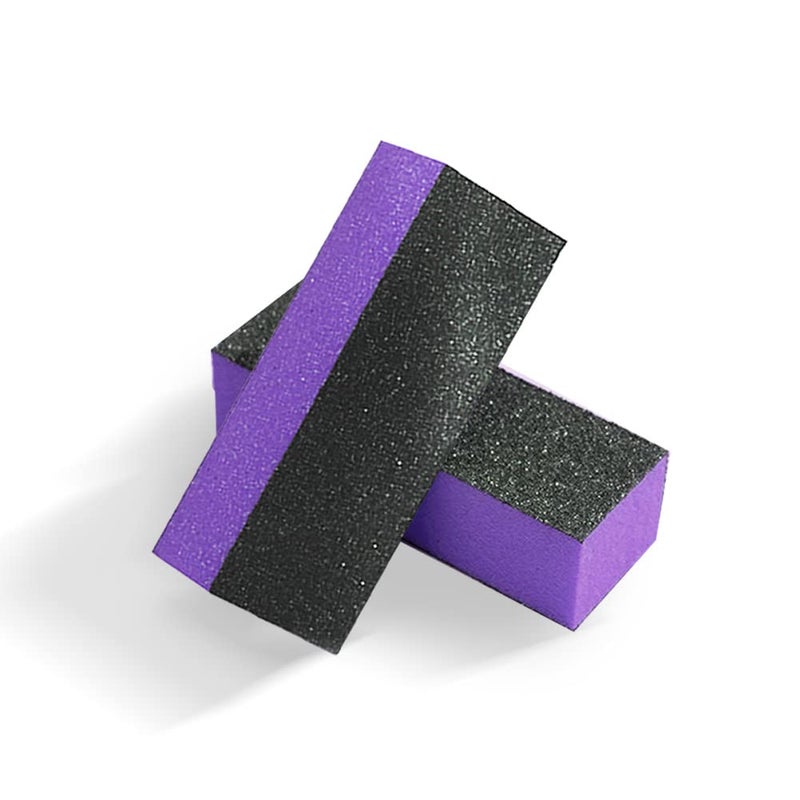 SKYPIA Nail Buffer 3 Sided Blocks Sanding Buffing Grinding Polisher File Shine Nail Art Pedicure Manicure Tool Acrylic Nail Kit Manicure Set Nail Buffer Block (2 PCS) (Purple) - Image 1