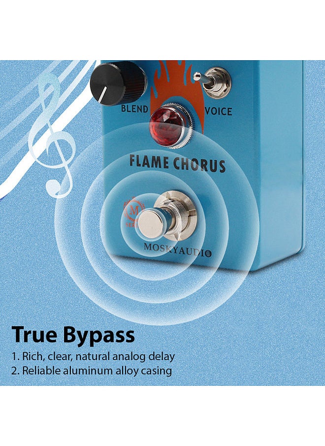 MOSKYAudio MOSKYAUDIO Guitar Chorus Pedal Electric Guitar Effects Pedal Speed/Depth/Blend Control True Bypass Metal Shell DC 9V 6.35mm Input/Output Interface Mini Guitar Chorus Effector  - Image 4