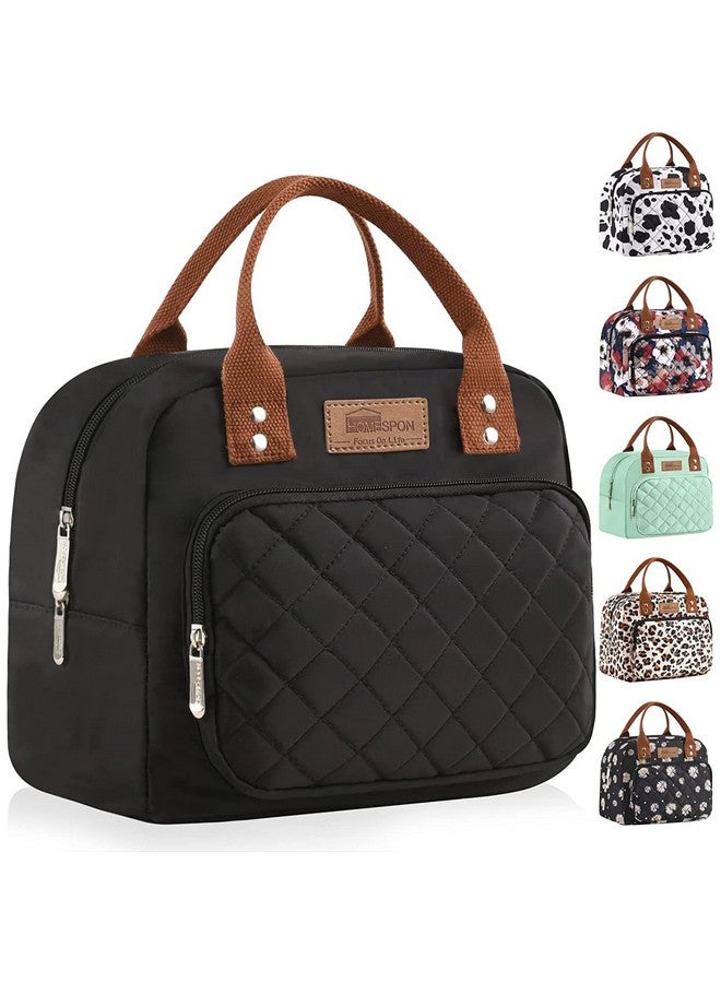 Buringer HOMESPON Lunch Bag for Woman Man Adults with Front Pocket Insulated Lunch Tote Lunch Box Container for Work Picnic or Travel（Black） - Image 1