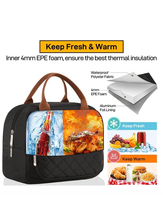 Buringer HOMESPON Lunch Bag for Woman Man Adults with Front Pocket Insulated Lunch Tote Lunch Box Container for Work Picnic or Travel（Black） - Image 4