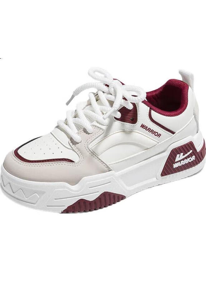 Pull Back Warrior Official Elevator Board Shoes Men'S Outdoor White Shoes Men'S Spring And Summer Casual Sports Shoes White/Red 41 - Image 2