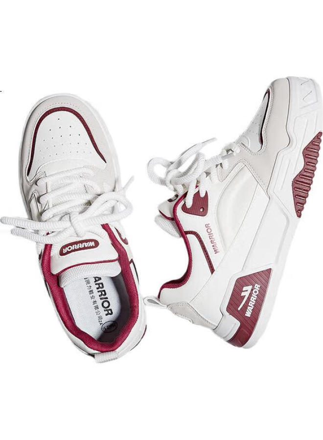 Pull Back Warrior Official Elevator Board Shoes Men'S Outdoor White Shoes Men'S Spring And Summer Casual Sports Shoes White/Red 41 - Image 1