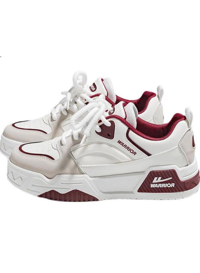 Pull Back Warrior Official Elevator Board Shoes Men'S Outdoor White Shoes Men'S Spring And Summer Casual Sports Shoes White/Red 41 - Image 3