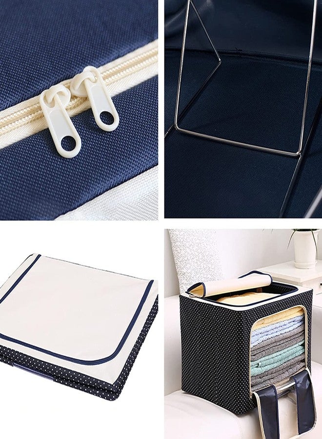 Nirgun Empex Storage Box Foldable Steel Frame Clothes Organizer Storage Box for Wardrobe, Saree, Shirts, and Blankets (66 litre, pack of 6, oxford fabric) multi color - Image 4