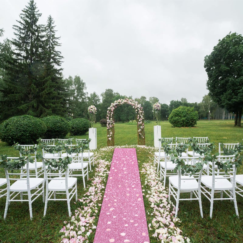 Tatuo Carpet Runner Runway Rug 55 GSM Thickness with Carpet Tape for Prom Wedding Christmas Party Outdoor Indoor Hallway Rug(Glitter Pink 2.46 x 16.4 Feet) - Image 5