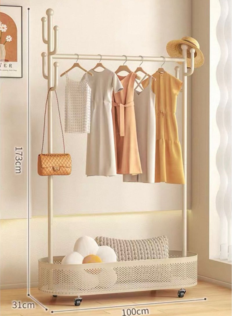 الوان التحف والبراويز علاقة ملابس مع سلة ارتفاع 173سم عرض 100سم