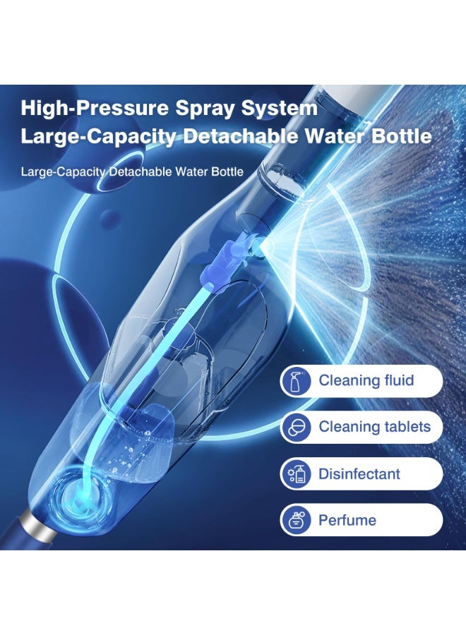 VINNYSEN مجموعة تنظيف النوافذ 3 في 1، زجاجة رذاذ 490 مل وعمود تمديد (1.26 متر)، ممسحة تنظيف مع 5 وسادات بديلة لتنظيف شاشة الأرضية الزجاجية - Image 4