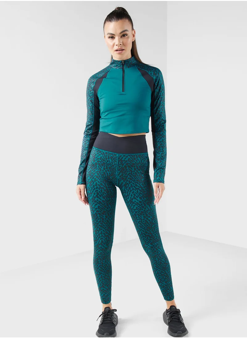 SKECHERS Dvf Gosculpt Animal Print 1/4 Zip Jacket