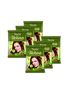 Neeta Pure Henna Powder For Hair With 9 Natural Herbs 50G (Pack Of 6) 100% Natural Henna Mehndi For Soft & Shiny Natural Looking Hair  - Image 1