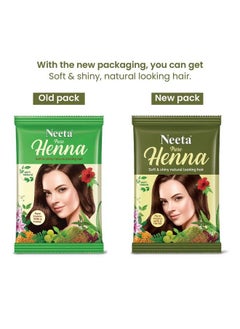 Neeta Pure Henna Powder For Hair With 9 Natural Herbs 50G (Pack Of 6) 100% Natural Henna Mehndi For Soft & Shiny Natural Looking Hair  - Image 3