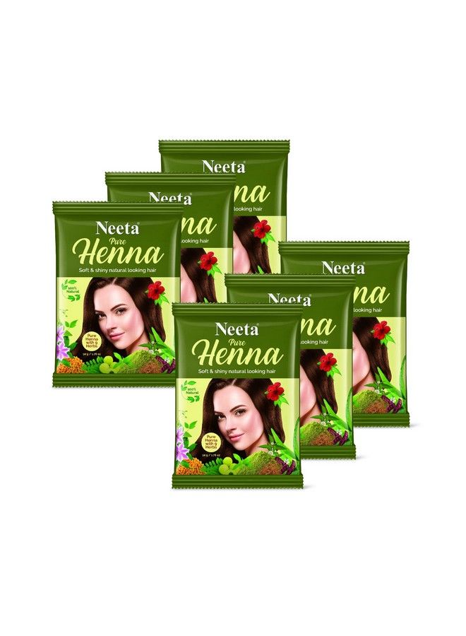 Neeta Pure Henna Powder For Hair With 9 Natural Herbs 50G (Pack Of 6) 100% Natural Henna Mehndi For Soft & Shiny Natural Looking Hair - Image 2