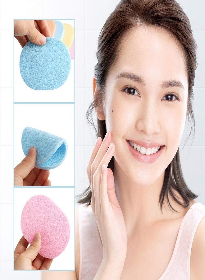 Sunaina Makeup Sponge face cleaning pad puff makeup remover sponge soft puff face washing sponge puff (Color may vary) (Pack of 2) - Image 2