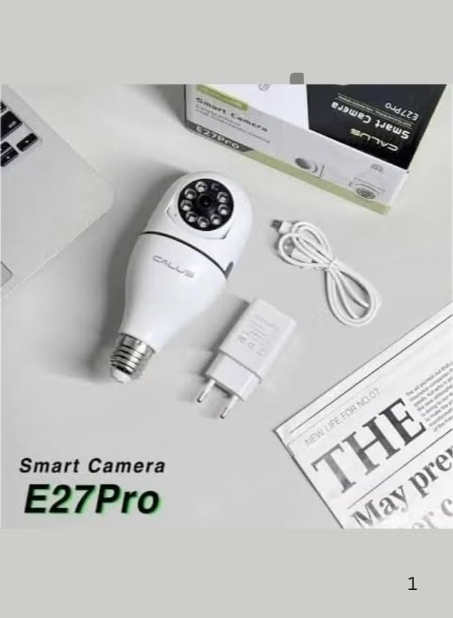 CALUS كاميرا أمان ضوئية بدون لهب E27 برو – كاميرا مصباح ذكي 5G و 2.4GHz مع دوران 360°، تصوير ملون كامل نهاراً وليلاً، كشف الحركة، مراقبة داخلية للمنزل - Image 4