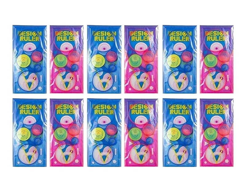 Firstly 12 pcs Transparent Colorful Plastic Washable Drawing Painting Graphics Stencils Scale Template Sets for Kid Craft, School Project - Image 1