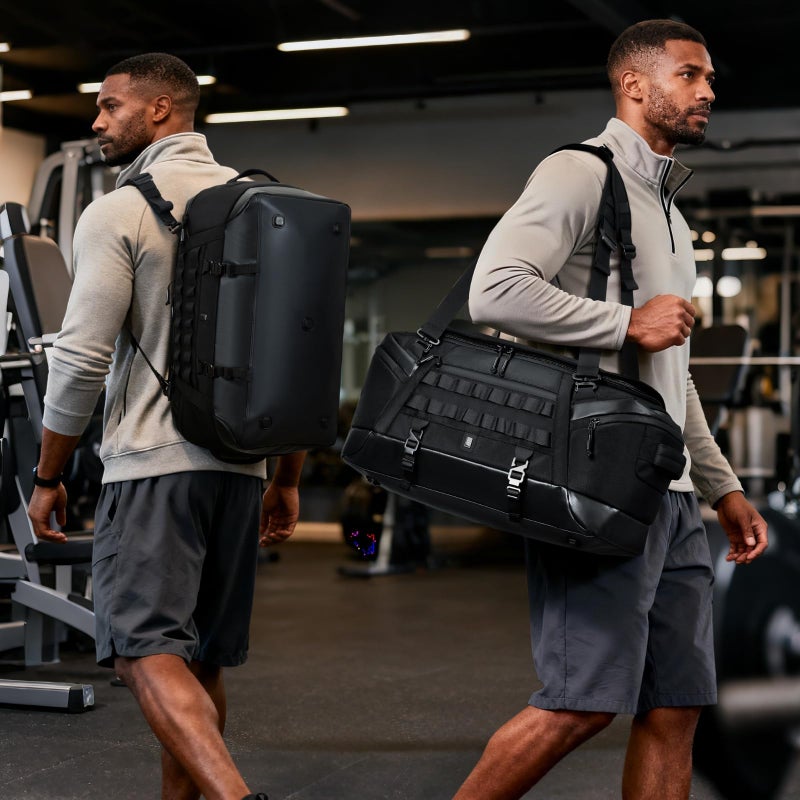 OZUKO Large Capacity Travel Duffel Backpack for Weekender Travel and Daily Use with Multi Purpose Design, Grey, 9903 - Image 2