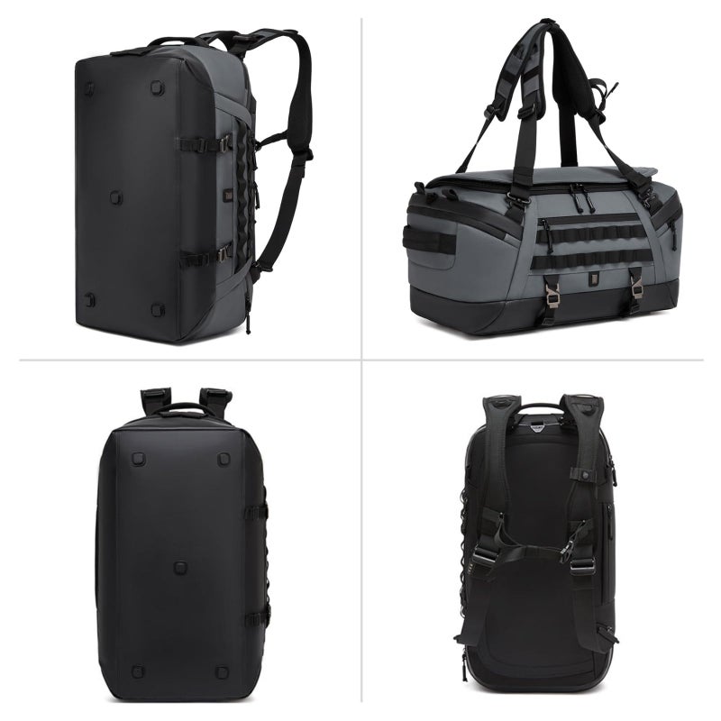 OZUKO Large Capacity Travel Duffel Backpack for Weekender Travel and Daily Use with Multi Purpose Design, Grey, 9903 - Image 4