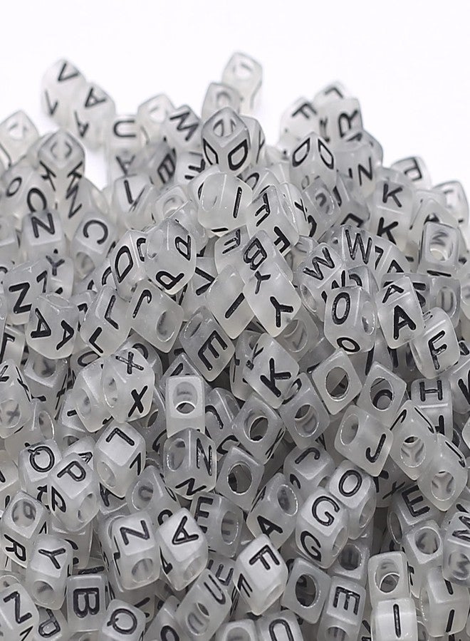 HERZWILD 1000Pcs Luminous Square Letter Beads Glow in The Dark Cube Beads Glow Letter Bead Acrylic Luminous Alphabet Bead for Jewelry Making Bracelets Necklaces Key Chains - Image 4