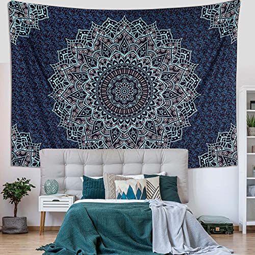 Edeesky Black Blue Mandala Tapestry Wall Hanging Vintage Tapestries Aesthetic Hippie Wall Decor Bohemian Wall Art Boho Home Decoration for Bedroom,Living Room,Dorm - Image 4