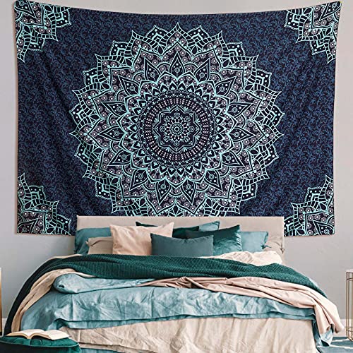 Edeesky Black Blue Mandala Tapestry Wall Hanging Vintage Tapestries Aesthetic Hippie Wall Decor Bohemian Wall Art Boho Home Decoration for Bedroom,Living Room,Dorm - Image 2