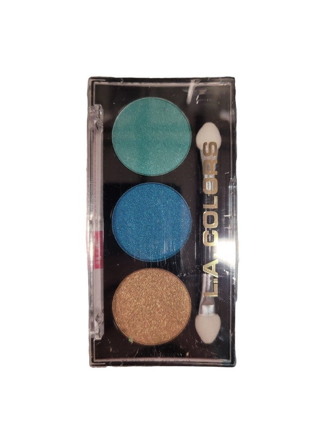 L.A. Colors 3 Color Eyeshadow Palette Lotus 0.19 Ounce Gold Blue Green Cruelty Free  - Image 3