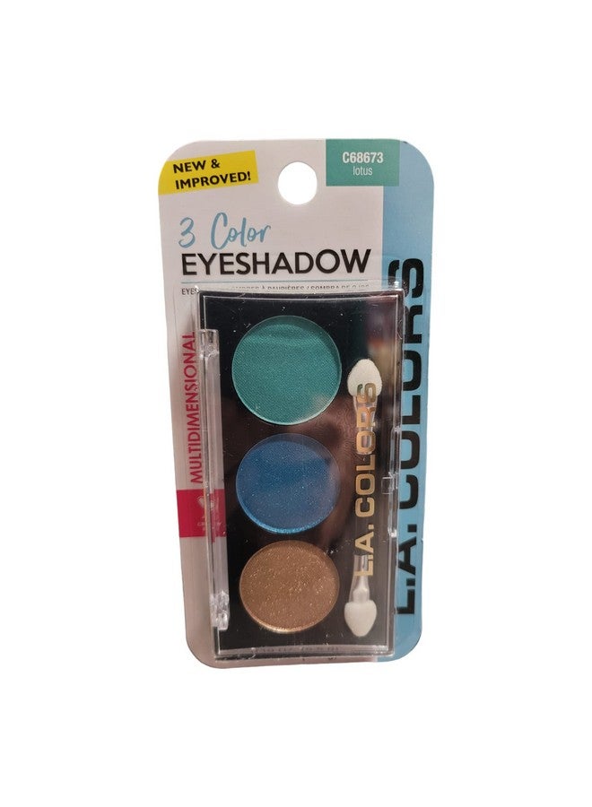 L.A. Colors 3 Color Eyeshadow Palette Lotus 0.19 Ounce Gold Blue Green Cruelty Free  - Image 1