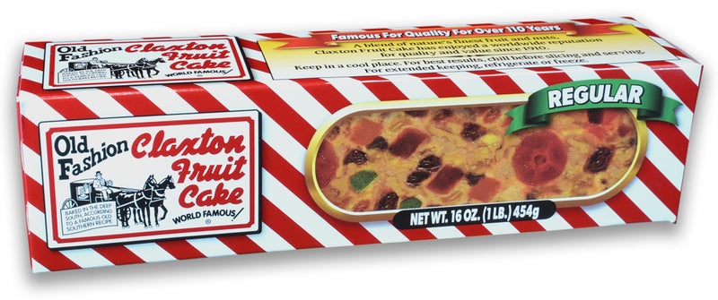 Claxton Fruit Cake - 1-Lb. Regular Recipe | Old Fashioned Holiday Fruitcake Packed in Signature Claxton Gift Carton | A Traditional Holiday Favorite - Image 1