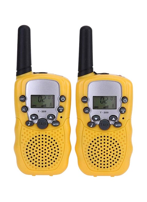 2-Piece Adjustable Volume Two Way Radio Walkie Talkie With Flashlight 14x3x7cm