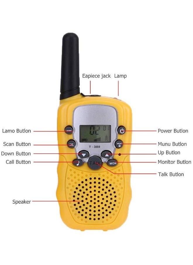 null - 2-Piece Adjustable Volume Two Way Radio Walkie Talkie With Flashlight 14x3x7cm - Image 1