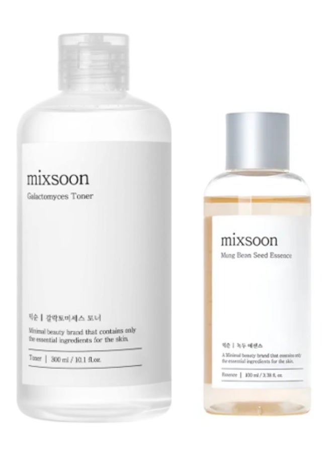 mixsoon Galactomyces Toner 300ml + Mung Bean Seed Essence 100ml - Image 1