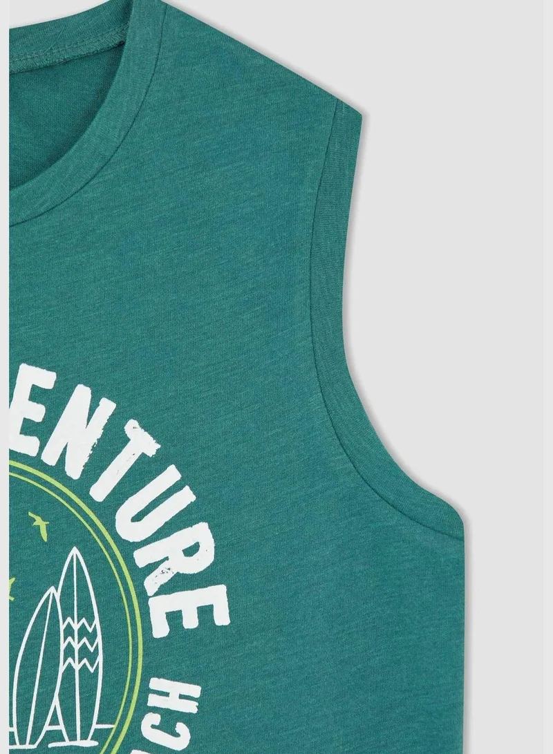 DeFacto Regular Fit Sleeveless Slogan Print Vest