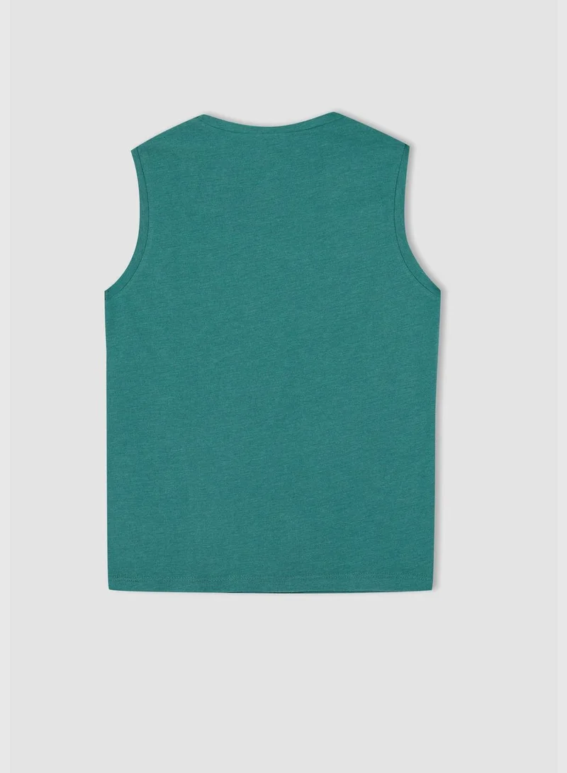 DeFacto Regular Fit Sleeveless Slogan Print Vest