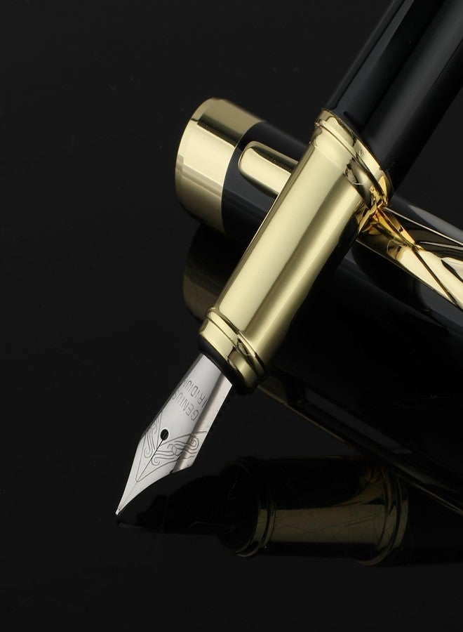 cobee Luxury Metal Fountain Pen, Fine Nib Fountain Pen Business Smooth Writing Pen with Ink Converter 5 Ink Cartridges Gift Box Calligraphy Pens for Writing Journaling Signature - Image 3
