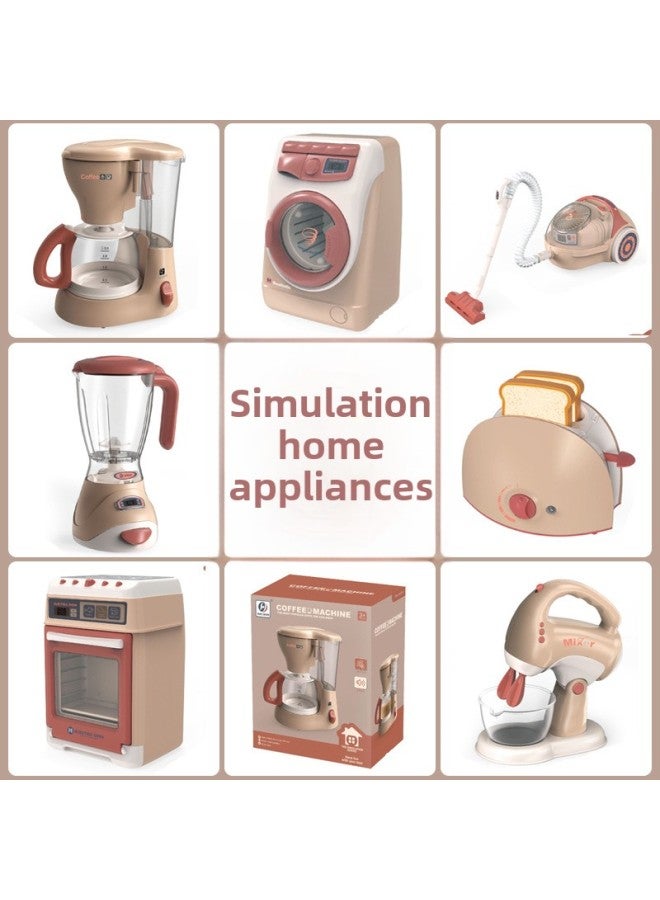 Children's House Simulation Electric Lighting Life Small Household Appliances Juicer Coffee Machine Washing Machine Toys-Specifications:129-2s Coffee Machine (0.31kg) - Image 2